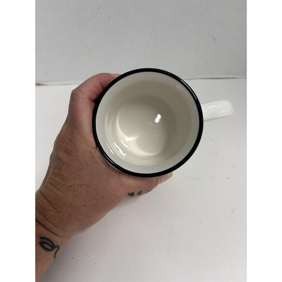 Threshold T Monogram Coffee Mug White, Black, Gold - Picture 2 of 7